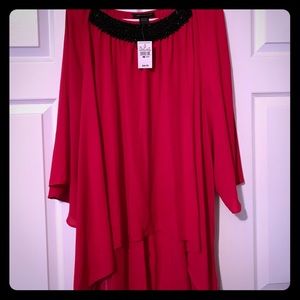 Ashley Stewart Red/Black Blouse